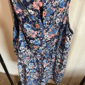 New Look Navy Floral Sundress with Pink and Blue Blossoms